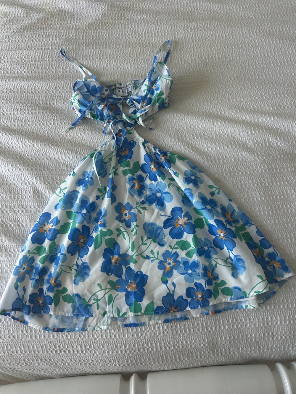 Princess Polly Blue Floral Tie-Front Sundress